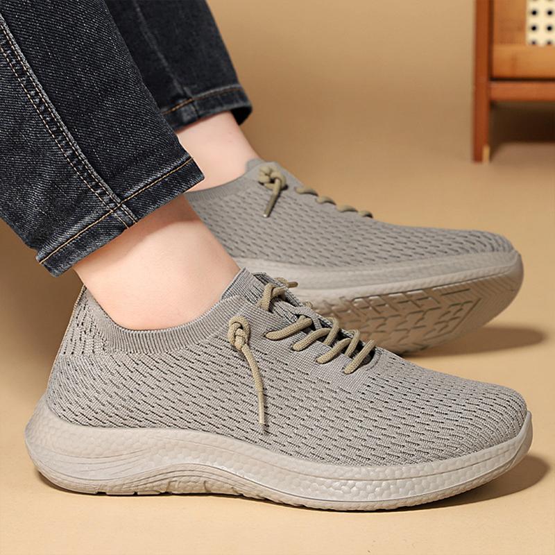 Men Running Walking Knit Shoe Casual Sneakers Breathable Sports Running Athletic Gym Lightweight Outdoor Comfortable Male Shoes