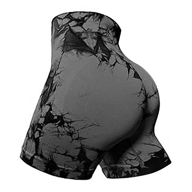 

Бесшовные шорты для йоги с высокой талией Alpha с эффектом тай-дай для женщин S серый