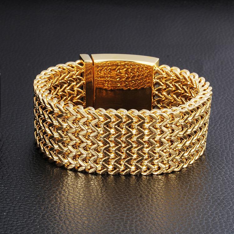 European & American Titanium Steel Men's Fish Scale Bracelet