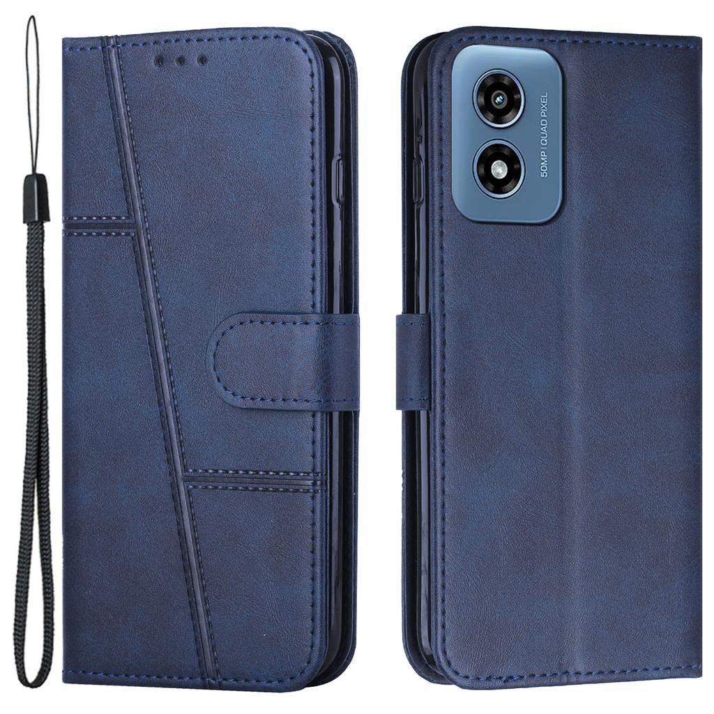 For Motorola Moto E14 4G/G04 4G/G04s 4G/G24 4G Case Wallet Calf Texture PU Leather Stand Phone Cover