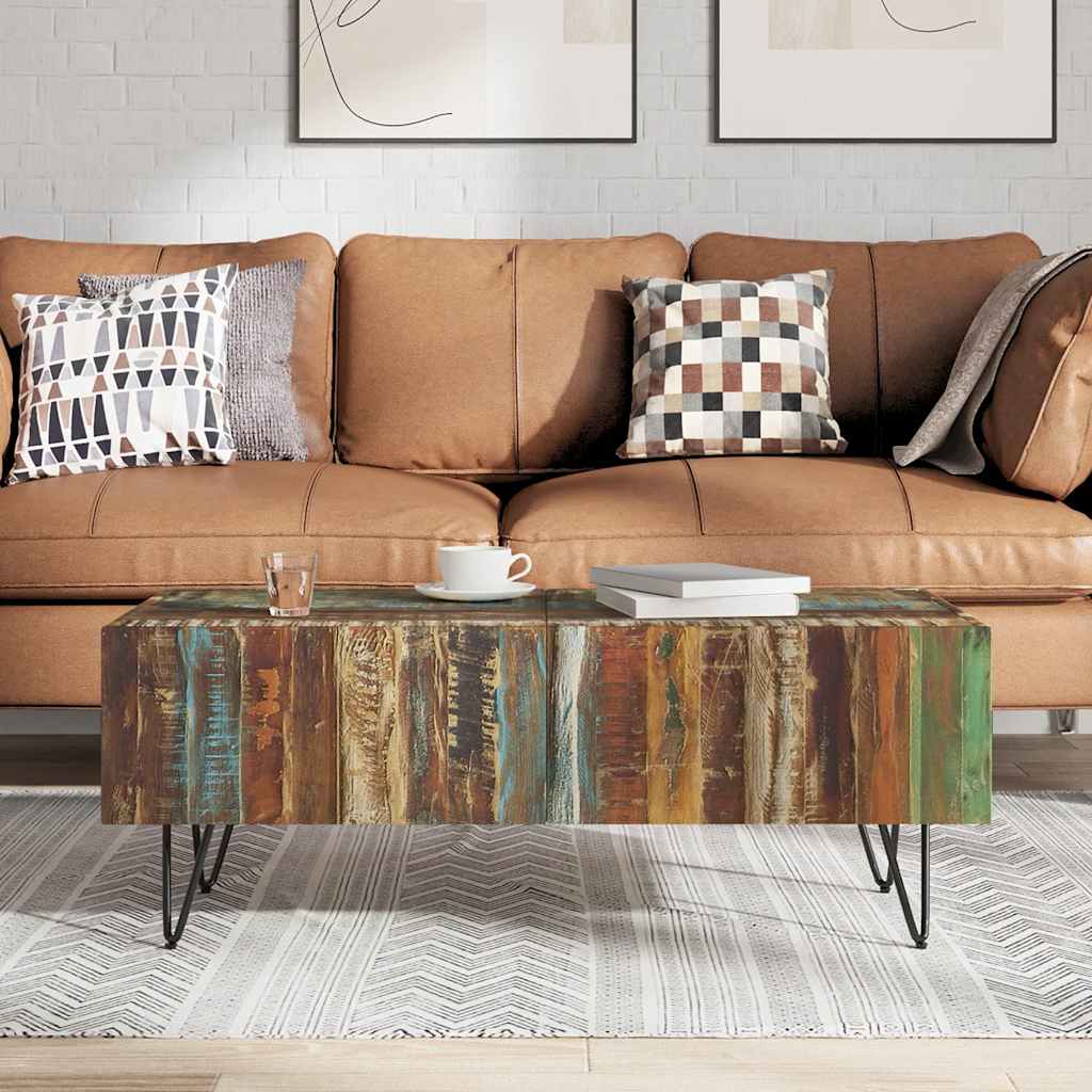 Vintage Style Solid Reclaimed Wood Coffee Table 100 X 50 X 38 Cm