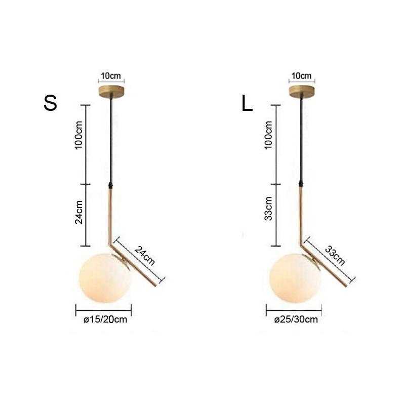 Modern LED Glass Ball Pendant Light Lamps Black Silve Brass Nordic Home Decor Dining Room LED Bulb Golden Pendant Lamp