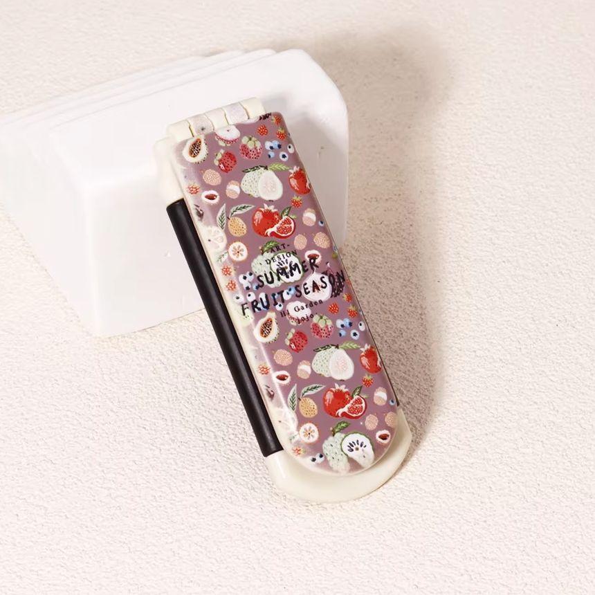 A Portable Folding Mirror Comb with Various Fruit Pattern Designs, Nylon Brush Air Cushion comb,Special for Real Hair Wigs