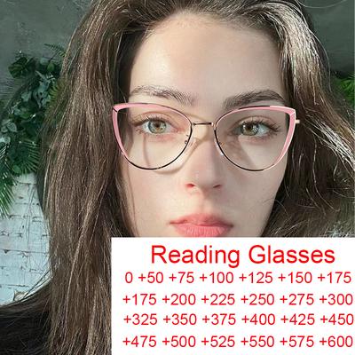 New Brand Designer Retro Lady Cat Eye Reading Glasses Fashion Anti Blue Light Eyeglass Computer Goggles Women Presbyopia Glasses