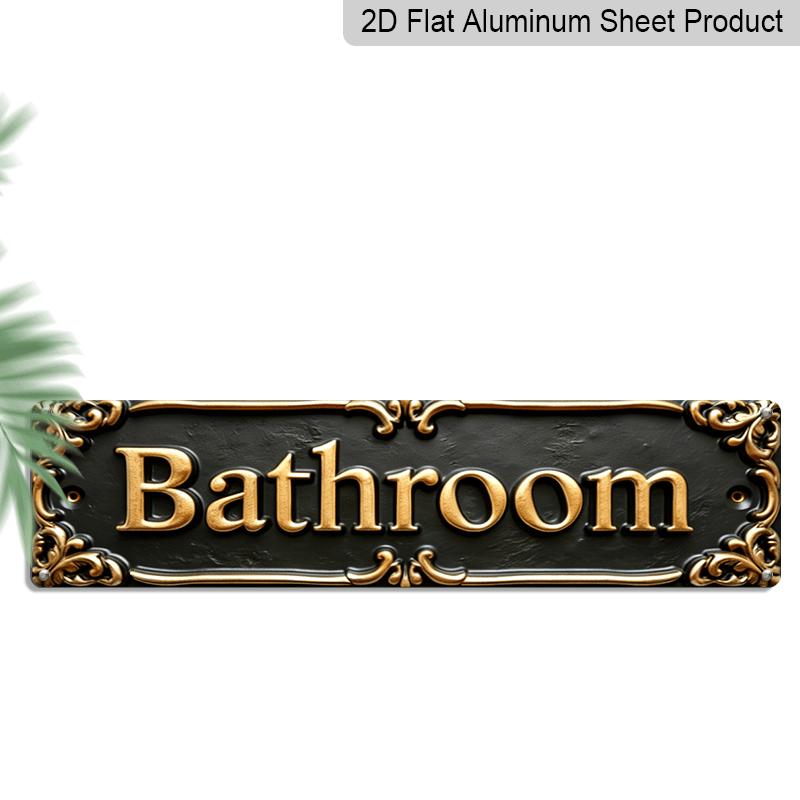 

2D Flat - Classic Aluminum Decorative Sign for Bathrooms, Hotels, Restaurants, Spas, and Offices, 15.7×3.94inch. Features A Rustic Style and Is 40cm x 10cm