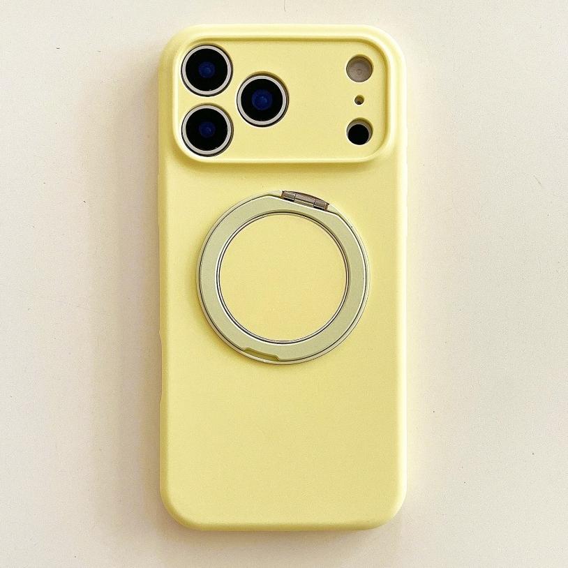 Original Liquid Silicone Phone Case For iPhone 17 16 15 14 Pro Max 17Pro 16Pro Air 360°Rotate Stand Holder Soft Shockproof Cover