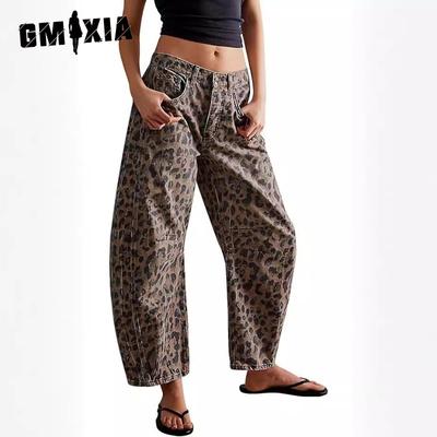 Women's Fashion Casual Solid Color Print High Waist Pants & Capris