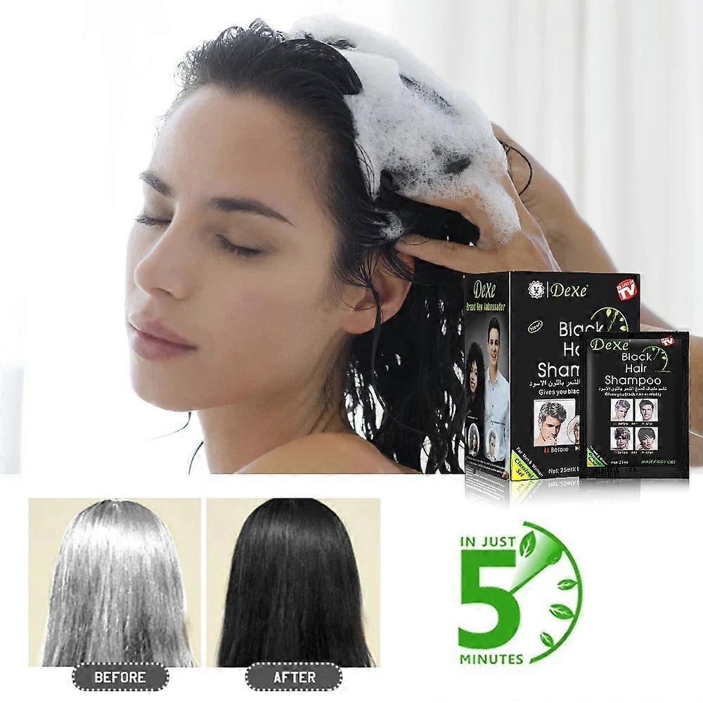 1/2/3PCS Dexe Black Hair Shampoo 5-Min Instant Hair Dye for Men Women Black Color