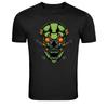 Cyber Skull Robot Futuristic Green Skull Graphic T-Shirt