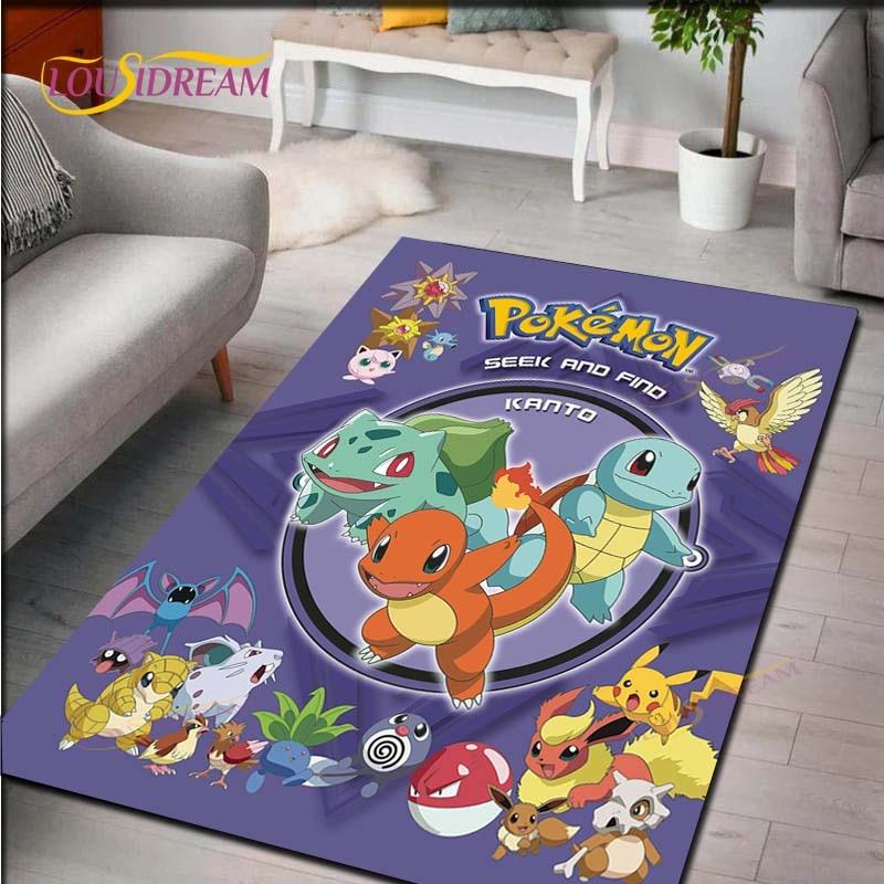 Pokemon Rug Cartoon Carpets Anime Carpet Living Room Tea Table Mats Bedroom Rug Washable Floor Mats Household Area Mat Gift