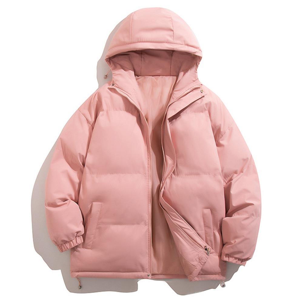 Cotton-padded clothes outdoor autumn and winter new solid-color hooded warm cotton-padded clothes trendy loose and versatile men's jackets