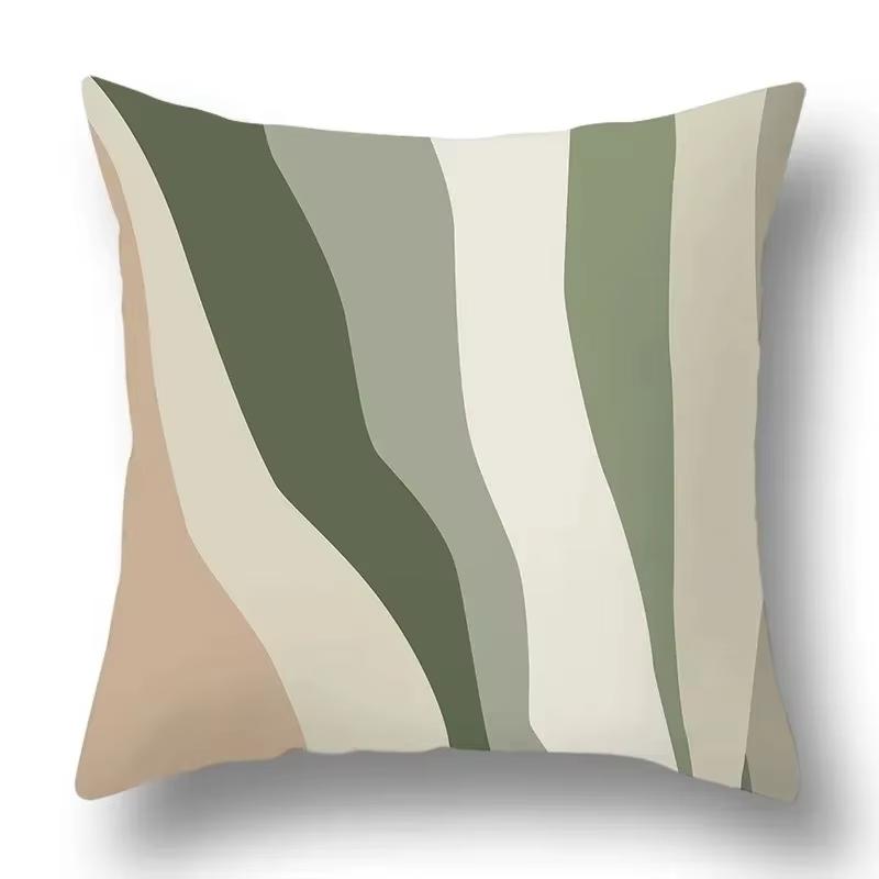Green Plant Flower Abstract Single-Sided Print Pillowcase – Car, Sofa, Bedroom & Bedside Decorative Cushion Cover