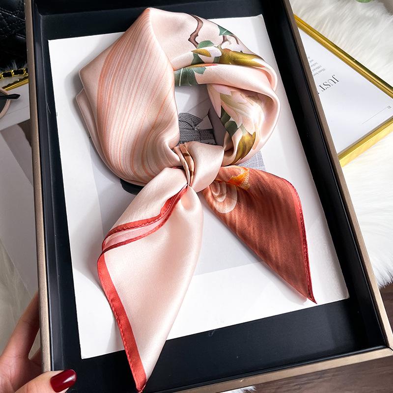 100% Real Silk Scarf Women Square Shawls Wraps Foulard Scarves Pashmina Neckerchief Female Hijab Bandana Bufanda Poncho Kerchief