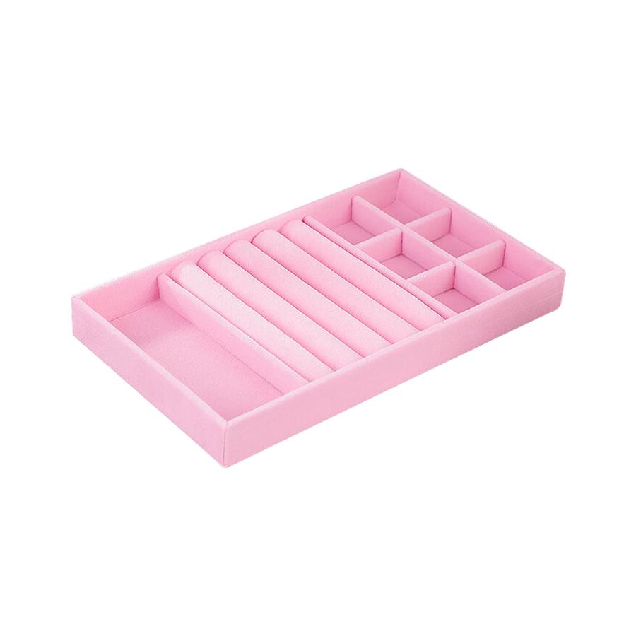 1PC, Flocking Jewelry Box Jewelry Tray, Color: Pink