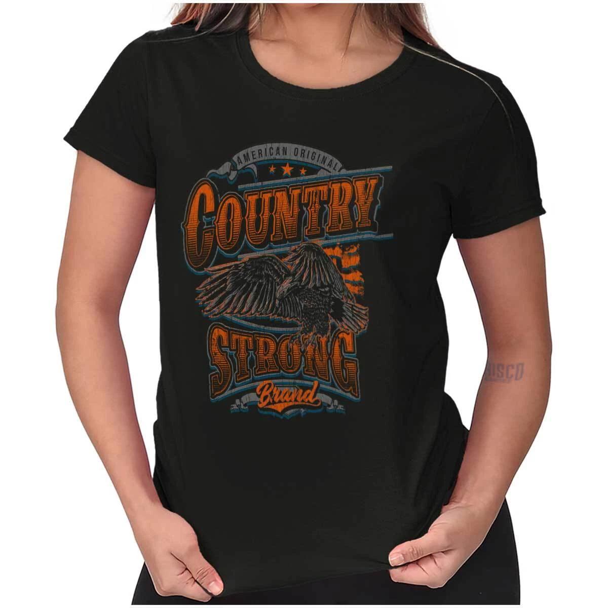 Country Western American Eagle Womens T Shirt Ladies Tee L