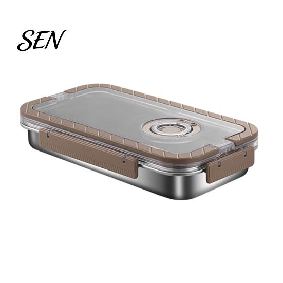 Sealing Lid Food Container Stainless Steel Crisper Box with And Handle, Large Capacity Stackable Dry Organizer Bread Storage Box, Portable for Home or