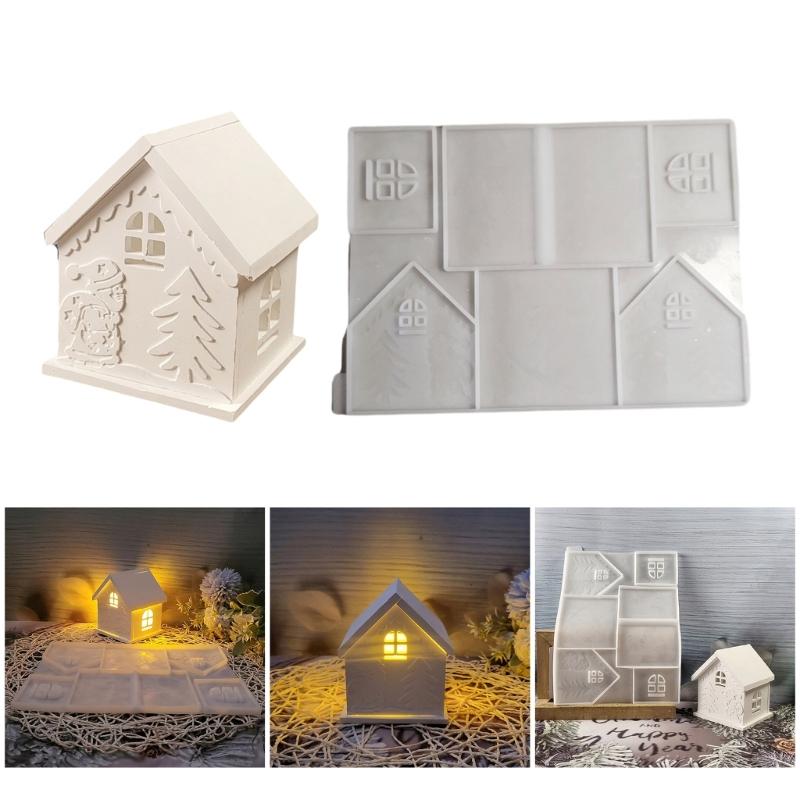 Flexibles Robustes Silikon Epoxidharz Gießformen Form Weihnachtshaus Form Geformte Formen Zubehör für Basteln und Heimdekoration