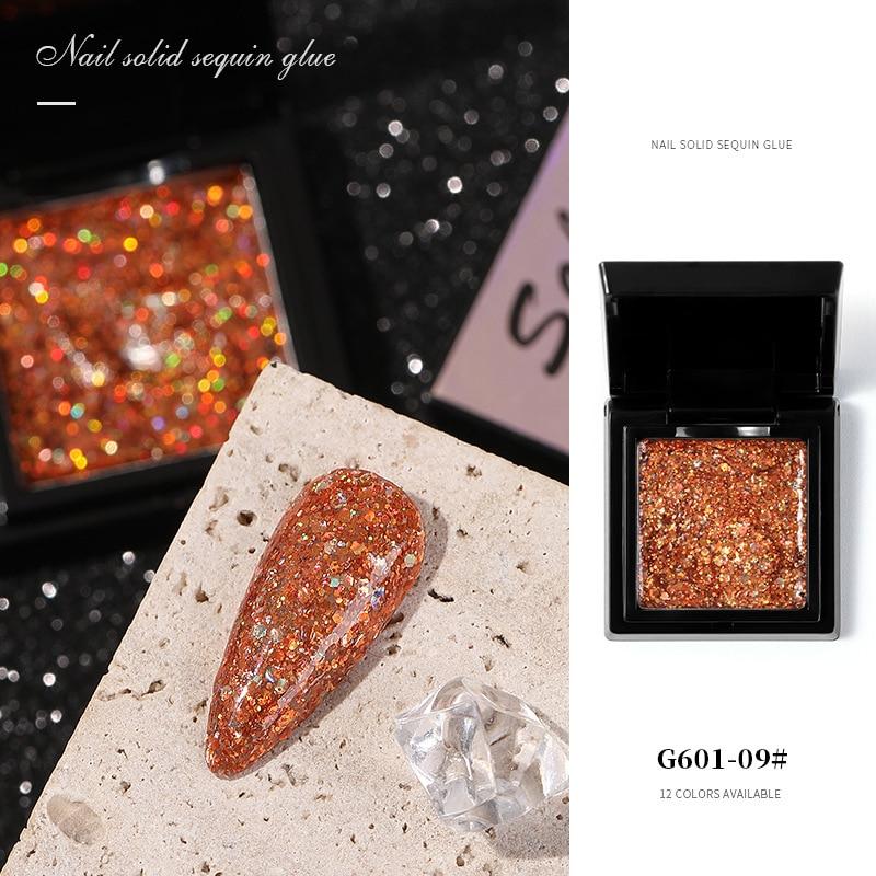 1 Box Solid Glitter Nail Gel Polish UV Gel Nagellack Nail Art Dekoration Nagelzubehör