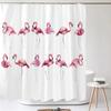 Pink Flamingo Pattern Shower Curtains for Bathroom Tropical Plant Flower and Bird Shower Curtain Waterproof Fabric with Hooks