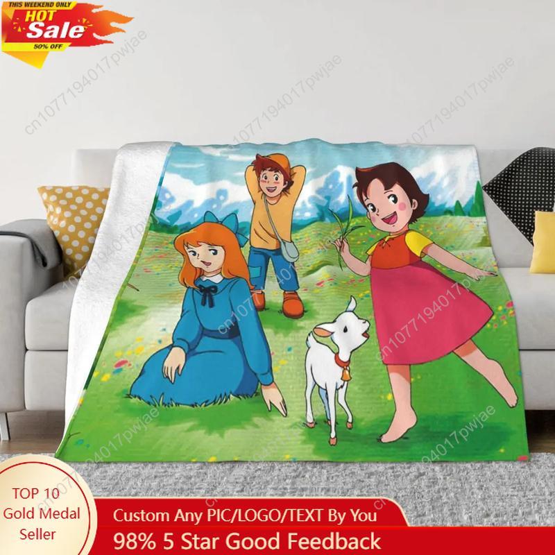 Creative Homewares Unisex Heidi Girl Of The Alps Anime Plaid Blanket Sofa Cover Flannel Printed Soft Throw Blankets For Bedding Couch Custom Blankets