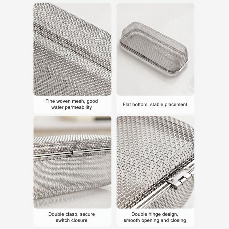 Silverware Basket Set for Dishwasher, 304 Stainless Steel Open-Grid Baskets with Rounded Shape for Grouping Forks, Spoons, Chopsticks and Small Pieces