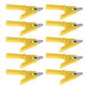 10Pcs Crocodile Clip Testing Clamp 10mm Opening 10A with 4mm Socket Accessory Set KitYellow