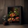 Rodie Mere Struguri Bucătărie Fructe Mâncare Pâine Natură Moartă Postere Vintage Imprimare pe Pânză Artă de Perete Imagine Decor Living