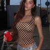 Fashionable Dot Pattern Tank Top Made Of Milk Silk For Adults