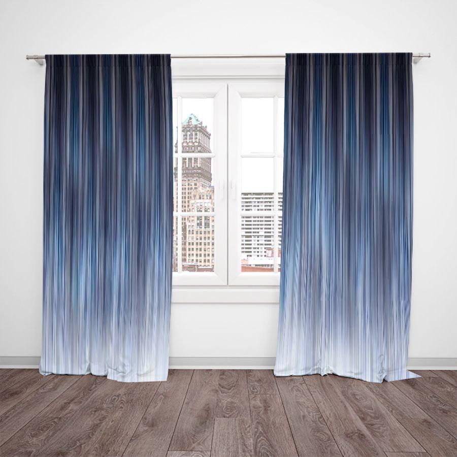 2 szt.- Ciche, błękitne poliestrowe zasłony, zasłony z tunelem 42 * 84, dekoracja sypialni, salonu, pokoju domowego