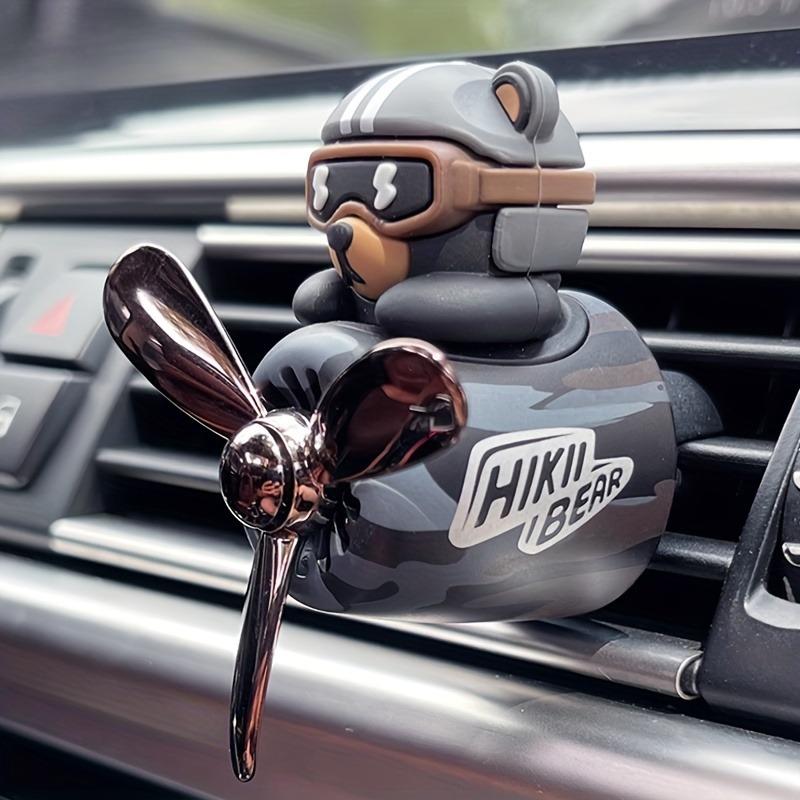 Pilot Bear Car Air Freshener with Spinning Propeller and Magnetic Clip for Car Vent Fragrance Diffuser