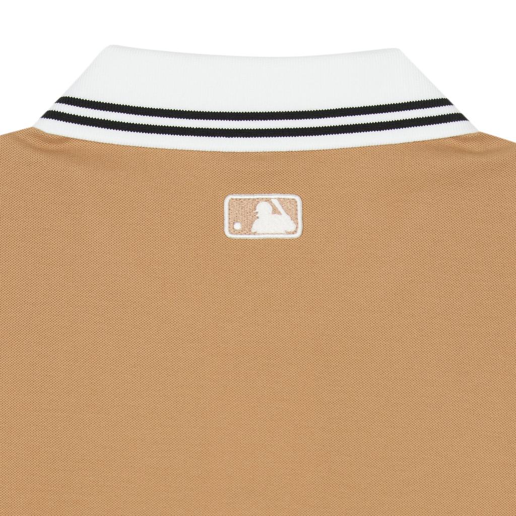 MLB Boston Red Sox Color Block Collegiate Striped Polo Shirt Unisex Polo Shirts Light-Camel 3APQB0243-43CAL
