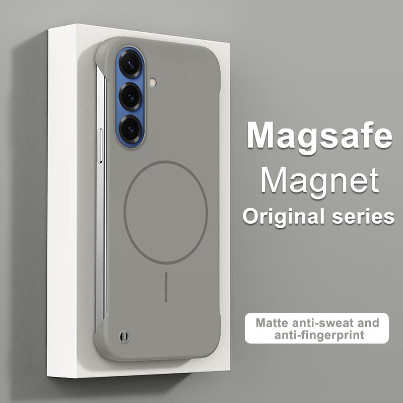 Rahmenlose Magnetische Handyhülle Für Samsung Galaxy S26 S25 Edge S24 FE S23 S22 Plus Note 20 Ultra Für Magsafe Harte PC-Rückseite
