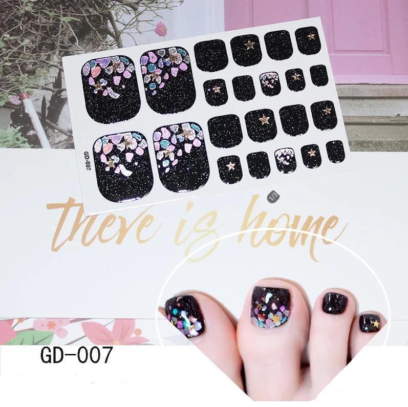 22 Tips Summer Hot Stamping Laser New Manicure Sticker Foot Nail Sticker