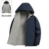 New Outdoor Men's Sports Solid Color Leisure High-grade Middle-aged and Elderly Wear Reversible Baseball Jacket
