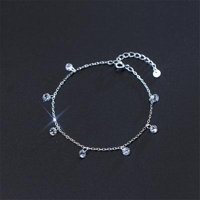 Bratara cu margele de zircon cu ciucuri din argint 925 pentru femei, fete, petrecere, nunta, moda bijuterii, accesorii Pulsera sl328