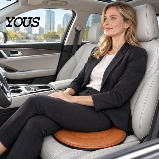 Portable Swivel Seat for Vehicles 360 Degree Rotating Car Cushion, Breathable Mesh Pad Ergonomic Elderly Pregnant, Non-Slip Mobility Aid Auto