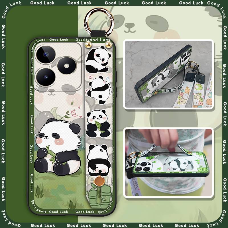 Wrist Strap Back Cover Phone Case For Realme C53/Narzo N53 Phone Holder Fashion Design Anti-knock Silicone Protective