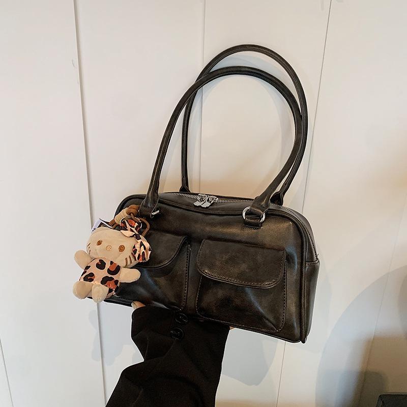 Retro Fashion Hand Carry Tote Bag Women'S Autumn Tide Large Capacity Shoulder Bag Premium Feeling Armpit Bag