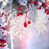 10pcs Festive Snowflake Ornaments - Dazzling Plastic Hanging Pendants for Holiday Decorations, 10cm, Festive Tree Decorations