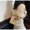 Fashionable Woven Straw Women'S Shoulder Bag Large Capacity Tote Bag Summer Holiday Style Polyester Material Bag