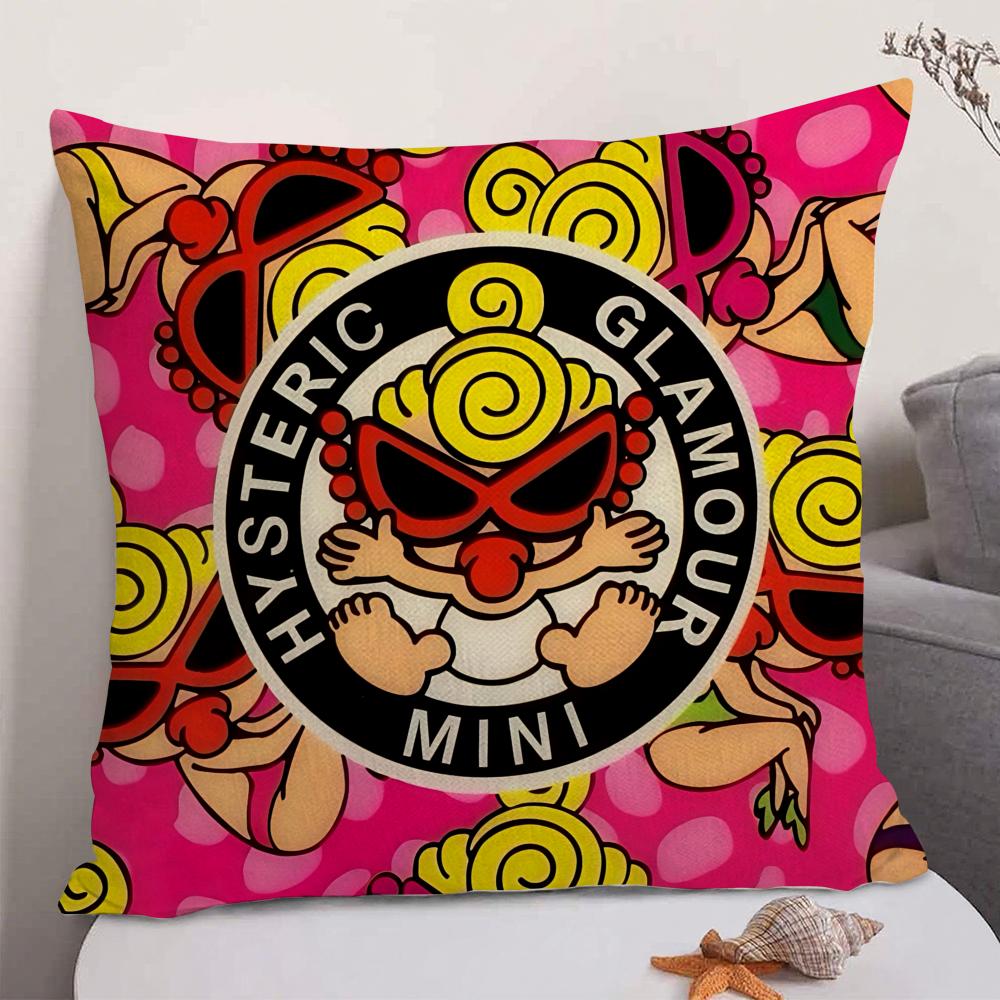 Fashion HHysteric MMini Cushion Cover Natural Linen Organic Fabric DoubleSided Printing Sofa Home Decor Gift Pillow Case