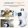Dual Lens WiFi PTZ Smart Bulb Surveillance Camera with Full Color E27