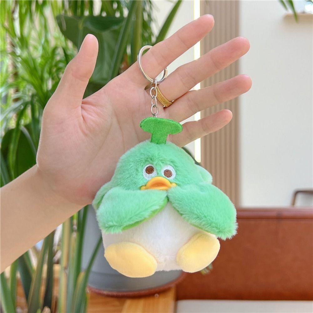 

Toys Duck Plush Pendant Plush Stuffed Banana Duck Keychain Funny Car Key Pendant green-round clasp