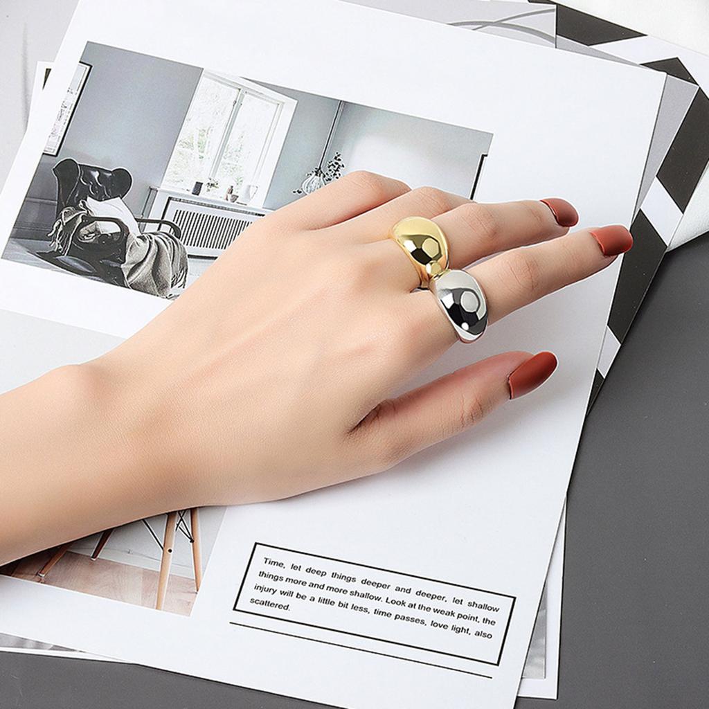 Simple Charm Geometric Rings Handmade Chunky Open Rings Statement Jewelry