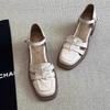 Retro woven hollow bag head Roman sandals women's soft sheepskin one-word buckle strap non-grinding feet soft sole high-heeled pig cage shoes