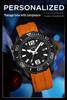OFNS Men's Rotating Bezel Quartz Watch: 3D Numerals, Waterproof, Steel Strap, Ideal for Business & Commuting