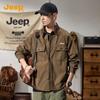 JEEP Men's Casual 100% Cotton Long-Sleeve Shirt