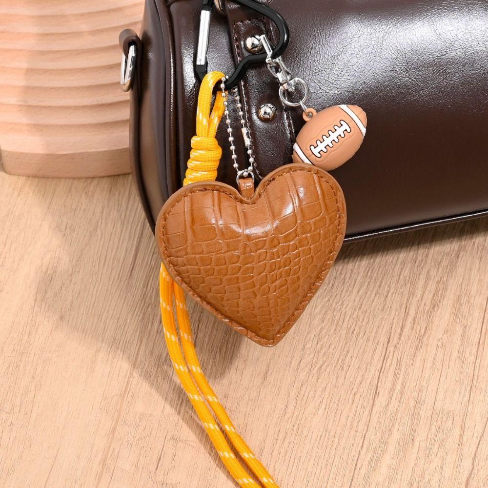 Basketball Braided Rope Car Keyrings PU Love Football Bag Charm Leather Heart Keychain  Kids Gifts