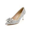 Leather Xiuhe Dress Wedding Shoes Women's 2025 Red Sequins High-end Stiletto Chinese Bridal High Heels Are Not Tired