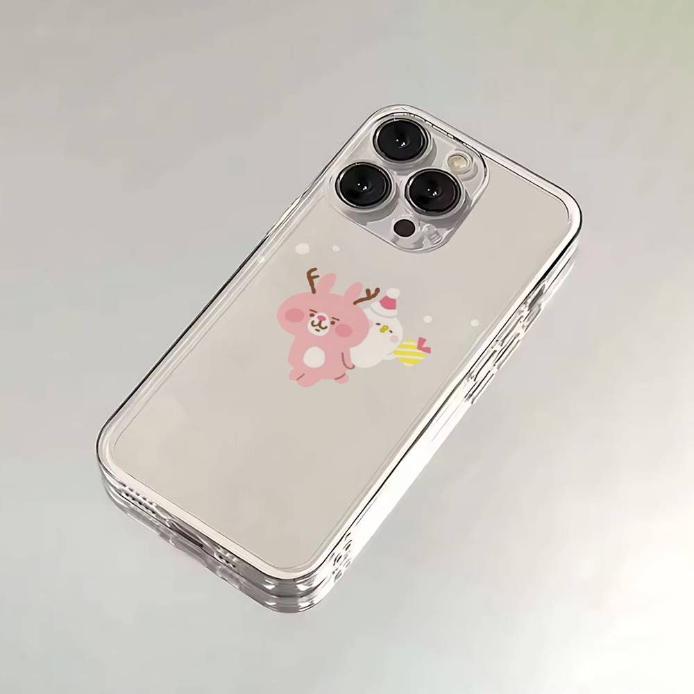 K-Kanahei Pink Bunny Phone Case For iPhone 16,15,14,13,12,11,17 Pro,Max,Plus,X,XS,XR,SE,Mini Transparent Soft Cover